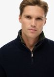 Superdry Cotton Texture Henley Half Zip Sweater Heren - Maat M