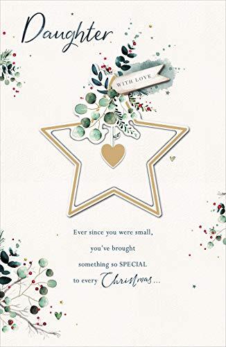 UK Greetings Dochter Kerstkaart - Kerstkaart voor Dochter van mama/papa - Kerstkaart voor haar - Happy Christmas Card