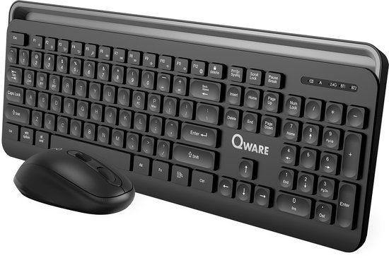 Qware Rotherham Draadloos Toetsenbord & Muis Combo - Zwart - QWERTY US Layout