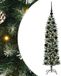 vidaXL Kunstmatige slanke kerstboom groen en wit 120 cm