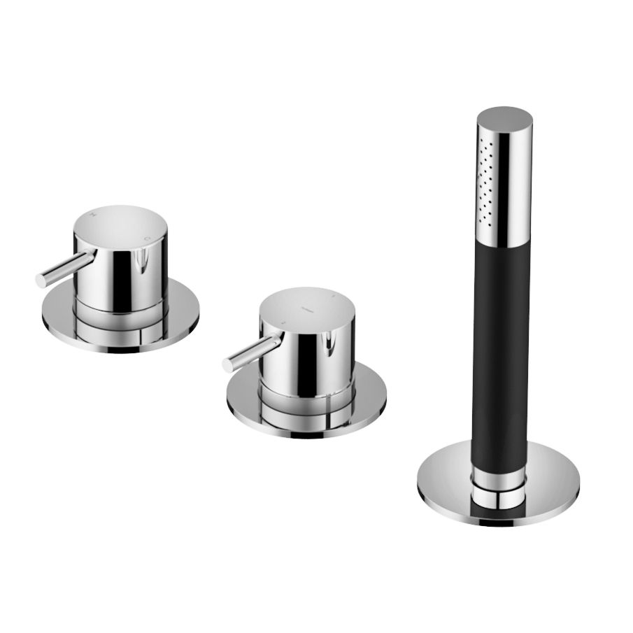 hotbath Cobber CB075 badrandcombinatie met handdouche mat wit