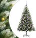 vidaXL Kunstmatige Scharnierende Kerstboom met Gevlokte Sneeuw, Warmwit