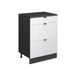 Vicco Commode Rion, Blanc vague/Anthracite, 60 x 46 cm sans biais avec 3 tiroirs