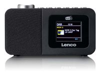 Lenco CR-625BK Radiowekker met DAB+/FM, 2,4 inch kleurendisplay, dimbaar, dubbel alarm, slaaptimer, sluimerfunctie, 30 zendergeheugen, AUX-in, zwart