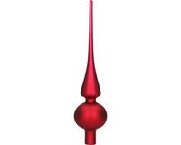 Decoris Kerst piek - donkerrood - 26 cm - glas - mat