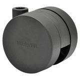 WAGNER Design 01142301 Meubelrol/zwenkwiel/dubbele zwenkwiel, hard - diameter Ø 50 mm, bouwhoogte 50 mm, zwart, draagkracht 50 kg - Made in Germany