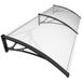 VOUNOT luifel voor voordeur 200 x 80 cm, luifel voor voordeur van aluminium en polycarbonaat, transparante boogluifel, luifel, zwart