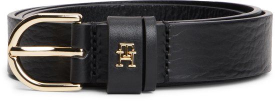 Tommy Hilfiger Leren Riem Essential Effortless Zwart Unisex Volwassenen Klassieke Gesp Broekriem