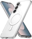 Ringke Fusion Magnetic | Hoesje Geschikt voor Samsung Galaxy S25 FE | Compatibel met MagSafe / Qi2 | Back Cover met Militaire Standaard | Transparant