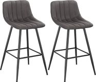 Happiq Tabouret de bar Merlito - Industriel - Gris foncé - Ensemble de 2