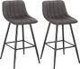 Happiq Tabouret de bar Merlito - Industriel - Gris foncé - Ensemble de 2