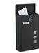 Merkloos Relaxdays Brievenbus met slot - 40x25x11,5 cm - 4 sleutels - metaal - zwart