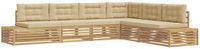 vidaXL - 7-delige Buitenbank Set - Polyester - Wit