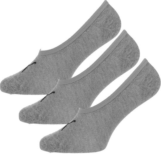 PUMA - 3-pack Sneaker Sokken / Footies Grijs Melange - Unisex - 43-46