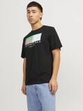 JACK&JONES JWHTULUM LOGO TEE SS CREW NECK T-shirt Homme Noir Coton S
