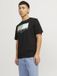 JACK&JONES JWHTULUM LOGO TEE SS CREW NECK T-shirt Homme Noir Coton S