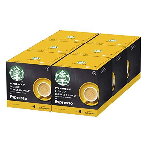 STARBUCKS Espresso Roast By Nescafe Dolce Gusto Blonde Roast Coffee Pods, 6er Pack (6 x 12 capsules) (Total 72 capsules, 72 Servings)