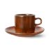 HKliving Tasse avec soucoupe Home Chef 22 cl Brûlé orange