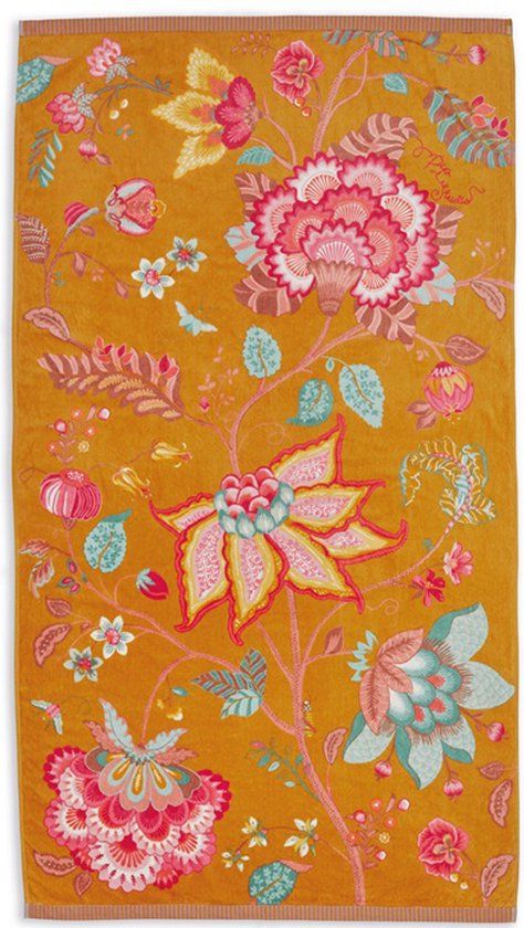Pip Studio Flowers Strandlaken - Geel - 100 x 180 cm