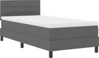 vidaXL Boxspring bed met kussen Donkergrijs 80 x 200 cm Stof