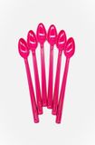 Kimmel Limollepel cocktaillelepel 6 stuks herbruikbaar, kunststof, fuchsia