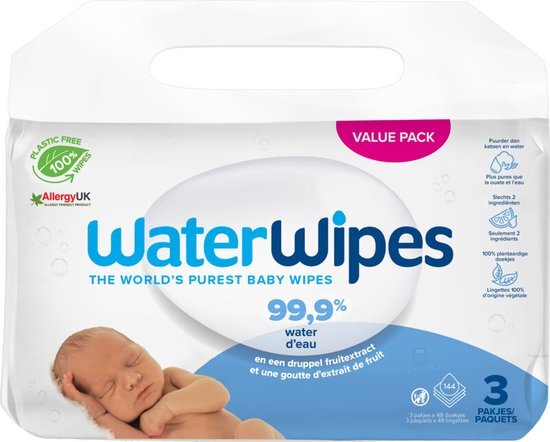 WaterWipes Billendoekjes Bio - 3 x 48 stuks - 144 doekjes