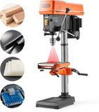 VEVOR Tafelboormachine 305 mm, Kolomboormachine 550 W, Boormachine met Snelheidsregeling 340–2200 Tpm, Kantelbare Tafel 45°, Laser & Led, Boormachine voor Hout- en metaalbewerking