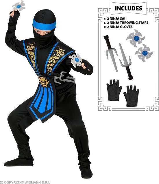 jode-verhuur Ninja kostuum kinderen maat 140