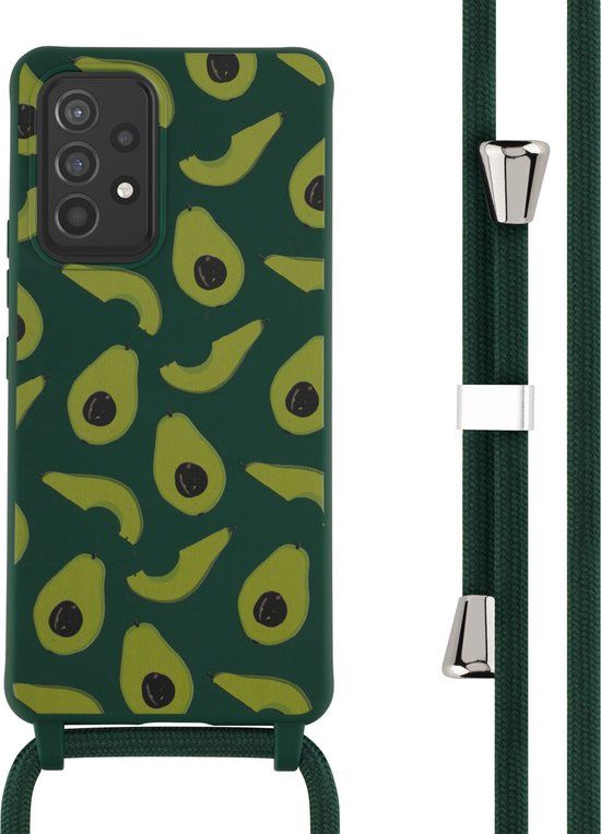 iMoshion Hoesje Samsung Galaxy A53 - Siliconen Back Cover met Koord - Groen / Avocado Green