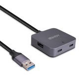 Lindy 43389 USB 3.2 Gen 1 (3.1 Gen 1) Type-A Hub - 5000 Mbit/s - Zwart, Grijs