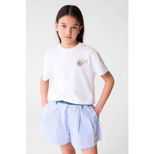 Shoeby T-shirt wit Meisjes Katoen Ronde hals Printopdruk - maat 134/140