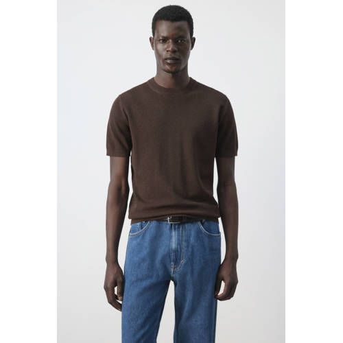 Mango Man regular fit T-shirt - bruin
