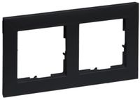 Legrand 765372 Seano 2-voudig frame, thermoplast, halogeenvrij, afmetingen: 87 x 158 mm, kleur: zwart gelakt