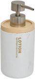 5five Zeeppompje/zeepdispenser - marmer look - wit - 272 ml