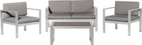 Beliani SALERNO Loungeset - 4-persoons - Grijs - Aluminium