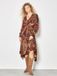 Apricot Patchwork Print Hanky Hem Midaxi Dress