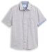 Tom Tailor - Regular fit katoenen overhemd met korte mouwen - Maat XXL - leaf green horizontal stripe