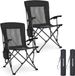 TRVLMORE Campingstoelen - Opvouwbaar - 2-Pack - 120KG Draagvermogen - Incl. Draagtas - Zwart