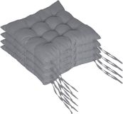 Relaxdays Stoelkussens - set van 4 - 40x40 cm - binnen - buiten - grijs