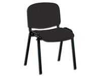 GIMA - Gestoffeerde bezoekersstoel met 4-pootsframe, bekleed met kunstleer, zwart, 45035
