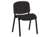 GIMA - Gestoffeerde bezoekersstoel met 4-pootsframe, bekleed met kunstleer, zwart, 45035