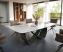 Edge Table à manger Edge Boot 240x120 cm Céramique Onyx Champagne Infinity Métal Finition effet Titan