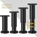 Ibenzoa® Pieds de meuble réglables en hauteur, set de 4 - Pieds métalliques noirs pour divers meubles 12-18 cm