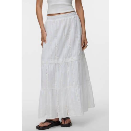 VERO MODA A-lijn rok broderie ecru