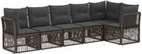 vidaXL Tuinbank - Set - 6 - st - Grijs - poly - rattan