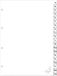 Kangaro Tabbladen A4 Letters PP 120 micron 4-gaats 20-delig Wit