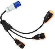 Electraline 46151 splitter IP44 3-weg met Electralock-aansluiting, CEE-stekker