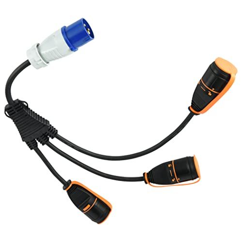 Electraline 46151 splitter IP44 3-weg met Electralock-aansluiting, CEE-stekker