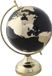 Item International Items Deco Wereldbol/globe op voet - kunststof - zwart/goud - D20 x H30 cm