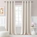 Merkloos Allecto plus - Moderne halfverduisterende gordijnen voor woonkamer 140 x 260 cm lichtbeige met ringen